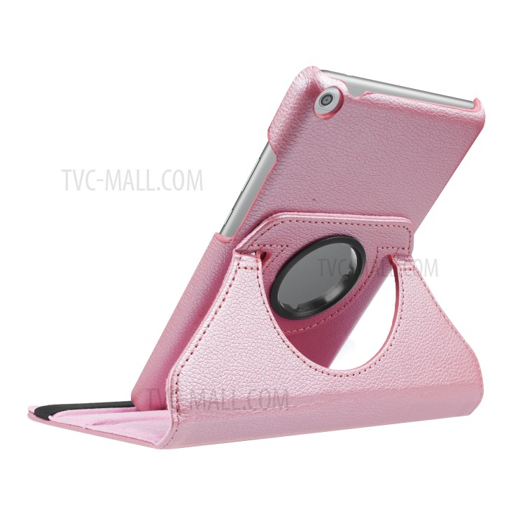 Litchi Texture 360 Degree Rotary Stand Leather Shell for Huawei MediaPad T3 7.0 4G - Rose Gold-8