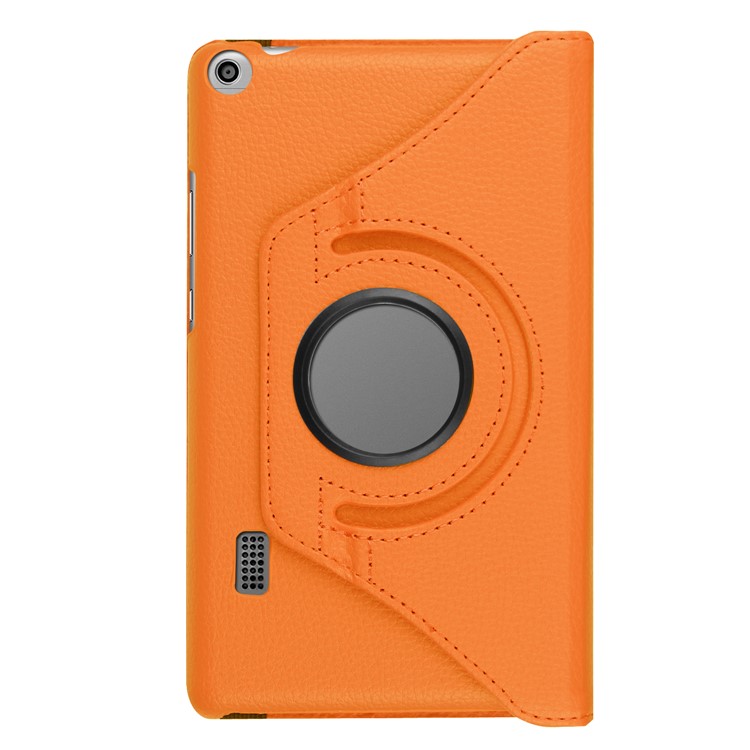 Litchi Skin Leather 360 Degree Rotary Stand Tablet Case Cover for Huawei MediaPad T3 7.0 4G - Orange-2