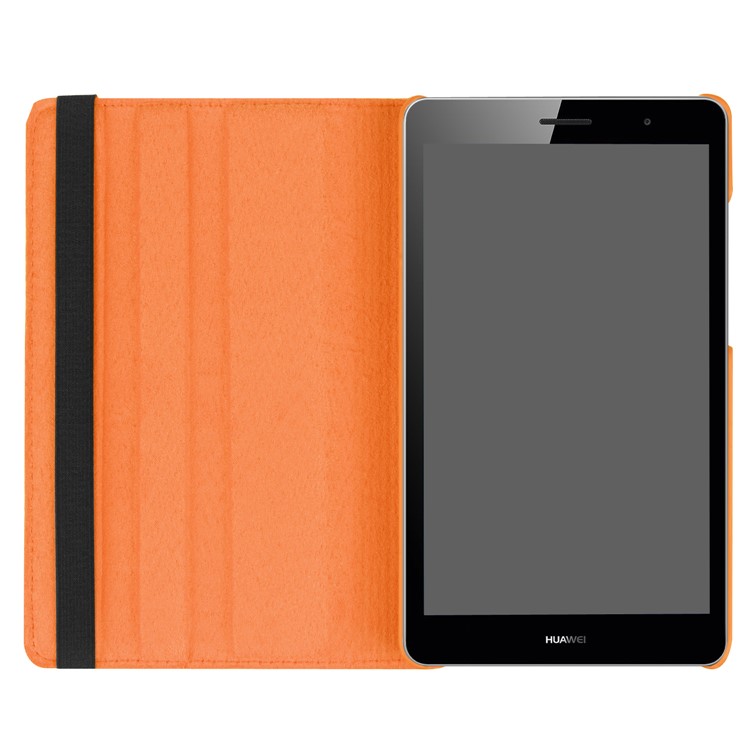 Litchi Skin Leather 360 Degree Rotary Stand Tablet Case Cover for Huawei MediaPad T3 7.0 4G - Orange-4