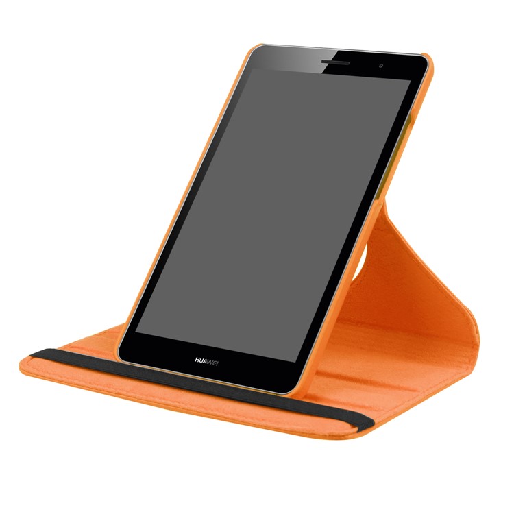 Litchi Skin Leather 360 Degree Rotary Stand Tablet Case Cover for Huawei MediaPad T3 7.0 4G - Orange-7