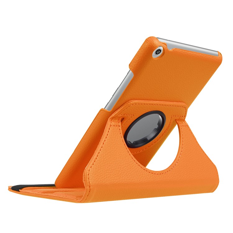 Litchi Skin Leather 360 Degree Rotary Stand Tablet Case Cover for Huawei MediaPad T3 7.0 4G - Orange-8