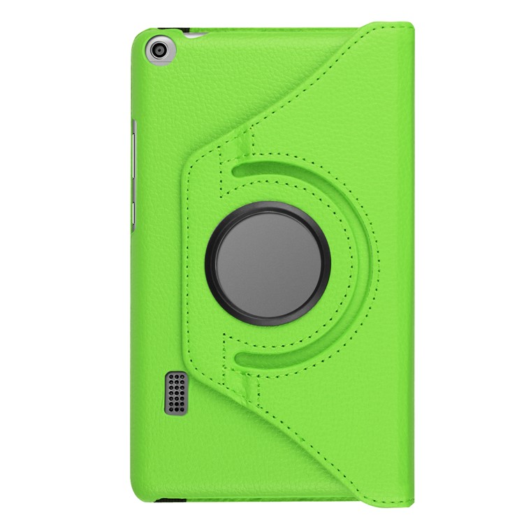 Litchi Skin Leather 360 Degree Rotary Stand Tablet Case Shell for Huawei MediaPad T3 7.0 4G - Green-2