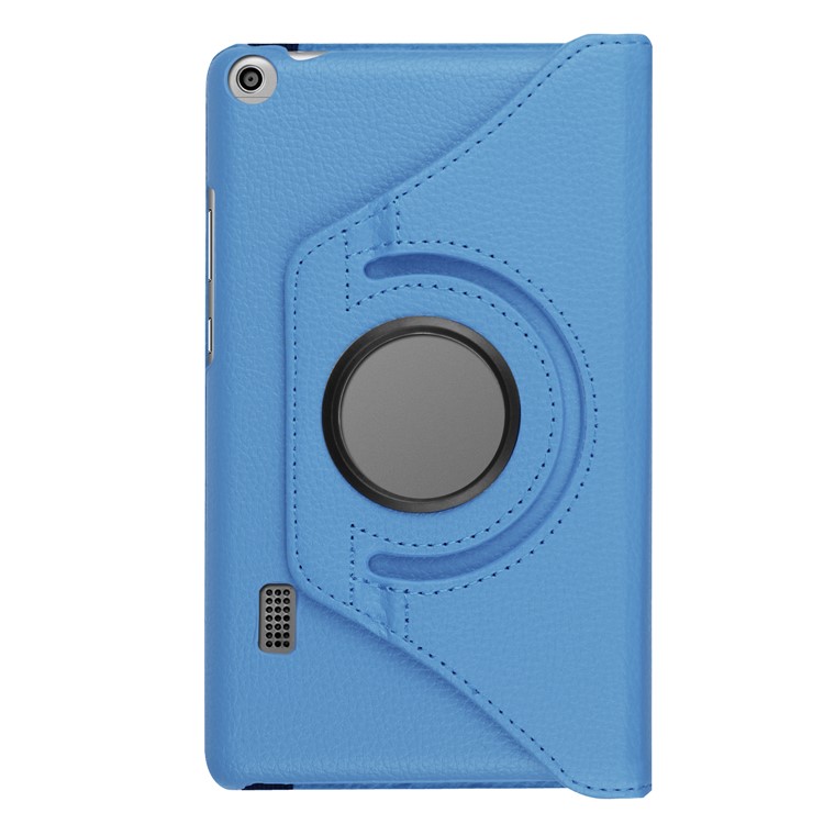 Litchi Skin Leather Cover Case with 360 Degree Rotary Stand for Huawei MediaPad T3 7.0 4G - Baby Blue-2