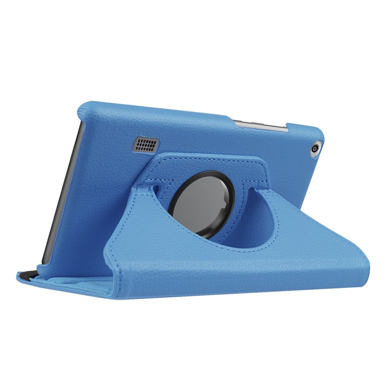 Litchi Skin Leather Cover Case with 360 Degree Rotary Stand for Huawei MediaPad T3 7.0 4G - Baby Blue-5