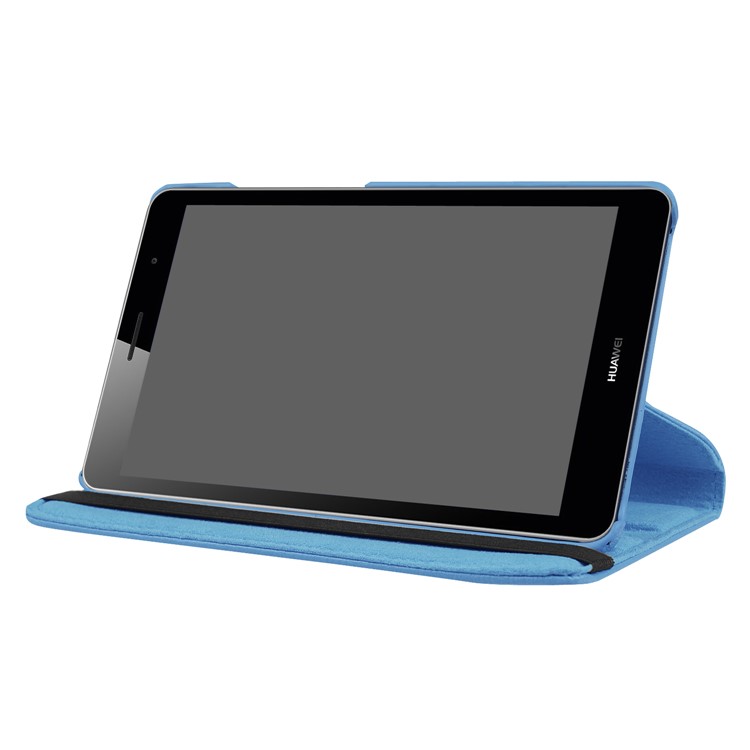 Litchi Skin Leather Cover Case with 360 Degree Rotary Stand for Huawei MediaPad T3 7.0 4G - Baby Blue-6