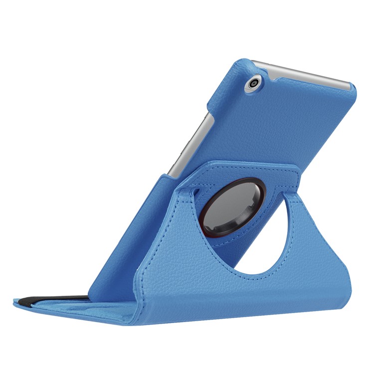 Litchi Skin Leather Cover Case with 360 Degree Rotary Stand for Huawei MediaPad T3 7.0 4G - Baby Blue-8