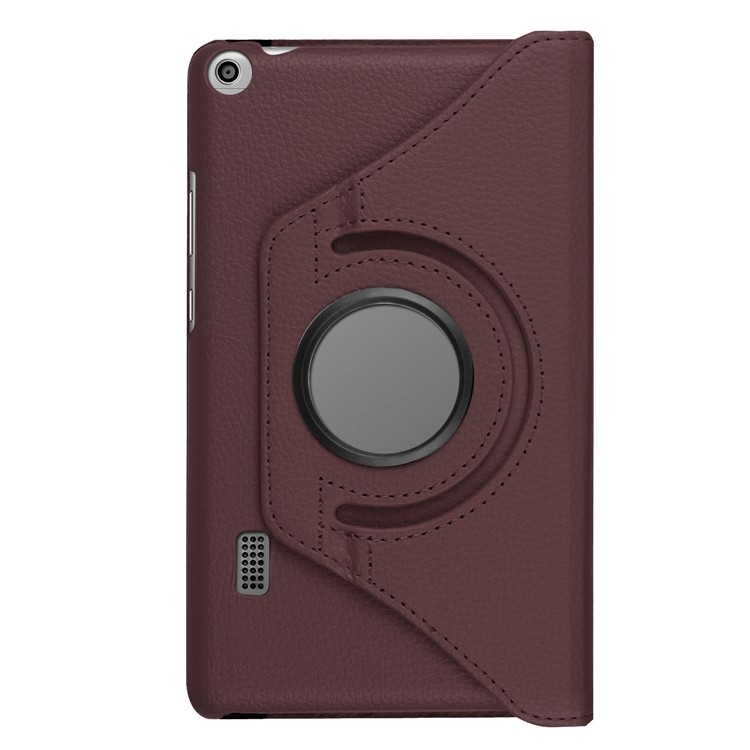 Litchi Grain 360 Degree Rotary Stand Leather Shell Case for Huawei MediaPad T3 7.0 4G - Brown-2