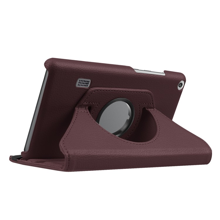 Litchi Grain 360 Degree Rotary Stand Leather Shell Case for Huawei MediaPad T3 7.0 4G - Brown-5