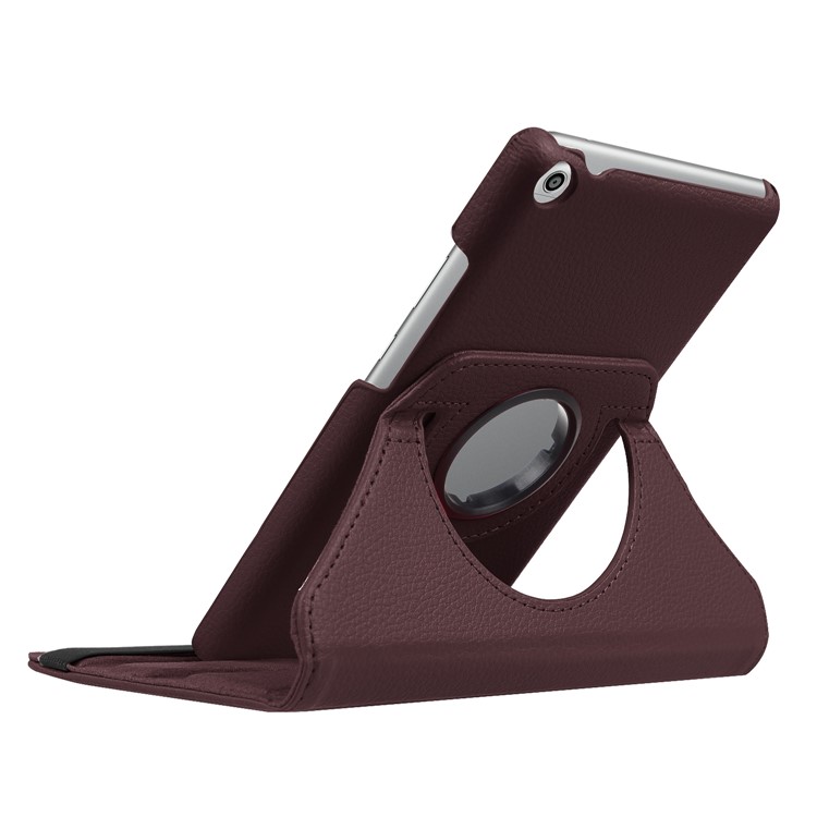 Litchi Grain 360 Degree Rotary Stand Leather Shell Case for Huawei MediaPad T3 7.0 4G - Brown-8
