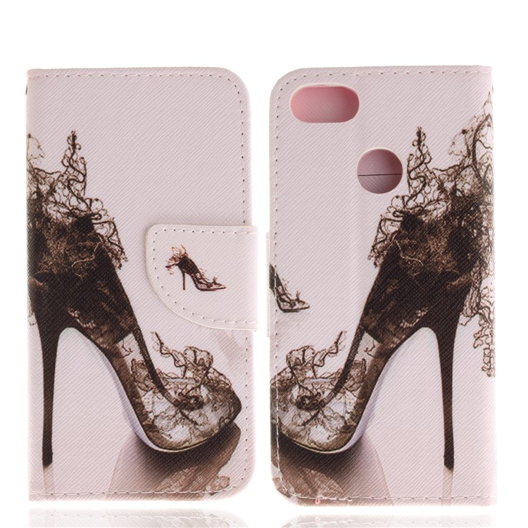 Pattern Printing Leather Wallet Case for Huawei Y6 Pro (2017) / Enjoy 7 / P9 lite mini - High-heeled Shoes-3