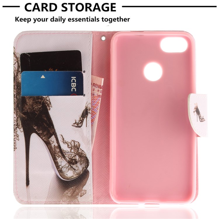 Pattern Printing Leather Wallet Case for Huawei Y6 Pro (2017) / Enjoy 7 / P9 lite mini - High-heeled Shoes-7