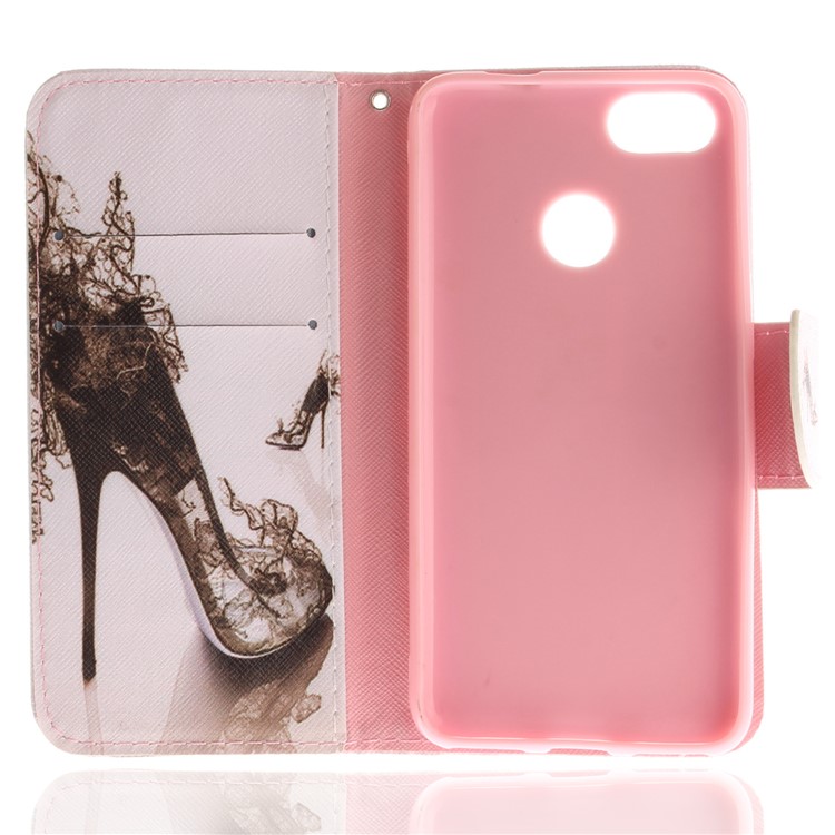 Pattern Printing Leather Wallet Case for Huawei Y6 Pro (2017) / Enjoy 7 / P9 lite mini - High-heeled Shoes-8
