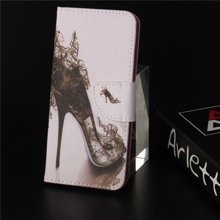 Pattern Printing Leather Wallet Case for Huawei Y6 Pro (2017) / Enjoy 7 / P9 lite mini - High-heeled Shoes-9