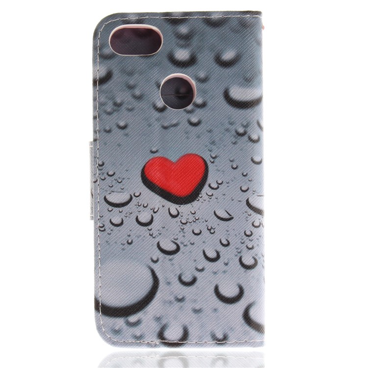 Pattern Printing Leather Wallet Shell Case for Huawei Y6 Pro (2017) / Enjoy 7 / P9 lite mini - Red Hearts-2