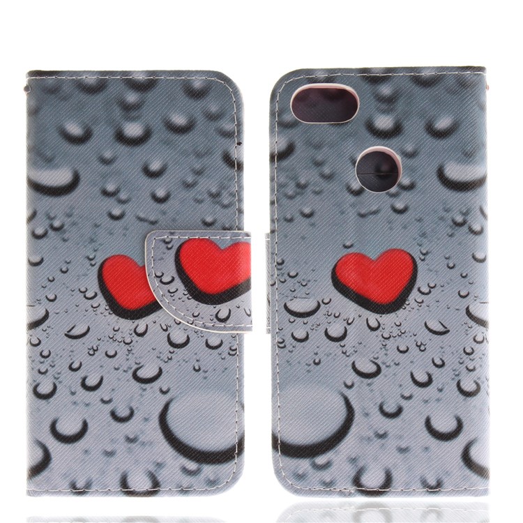 Pattern Printing Leather Wallet Shell Case for Huawei Y6 Pro (2017) / Enjoy 7 / P9 lite mini - Red Hearts-3