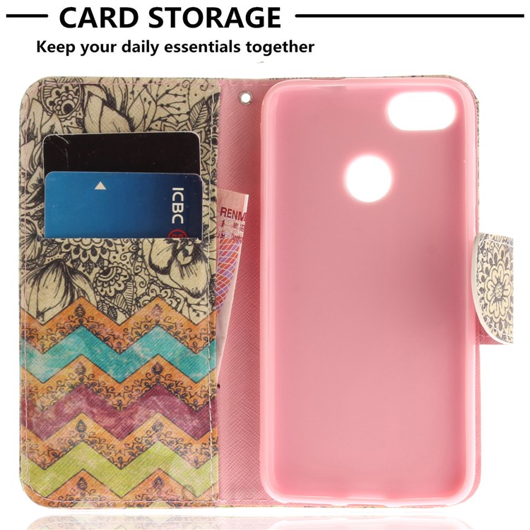 Pattern Printing Leather Wallet Case Cover for Huawei Y6 Pro (2017) / Enjoy 7 / P9 lite mini - Retro Flowers-7