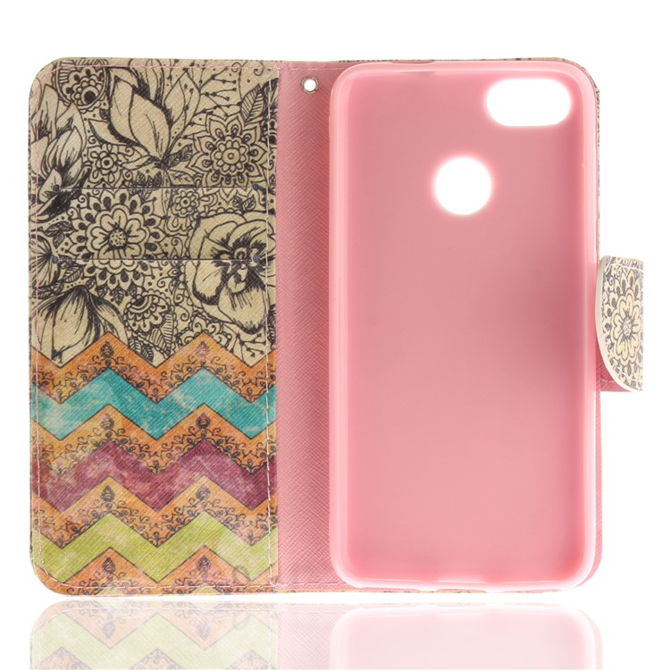 Pattern Printing Leather Wallet Case Cover for Huawei Y6 Pro (2017) / Enjoy 7 / P9 lite mini - Retro Flowers-8