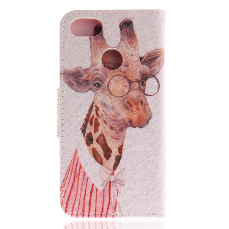 Pattern Printing Magnetic Leather Wallet Case for Huawei Y6 Pro (2017) / Enjoy 7 / P9 lite mini - Giraffe Pattern-2