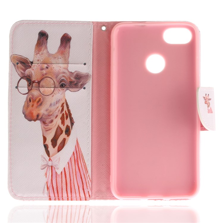 Pattern Printing Magnetic Leather Wallet Case for Huawei Y6 Pro (2017) / Enjoy 7 / P9 lite mini - Giraffe Pattern-8