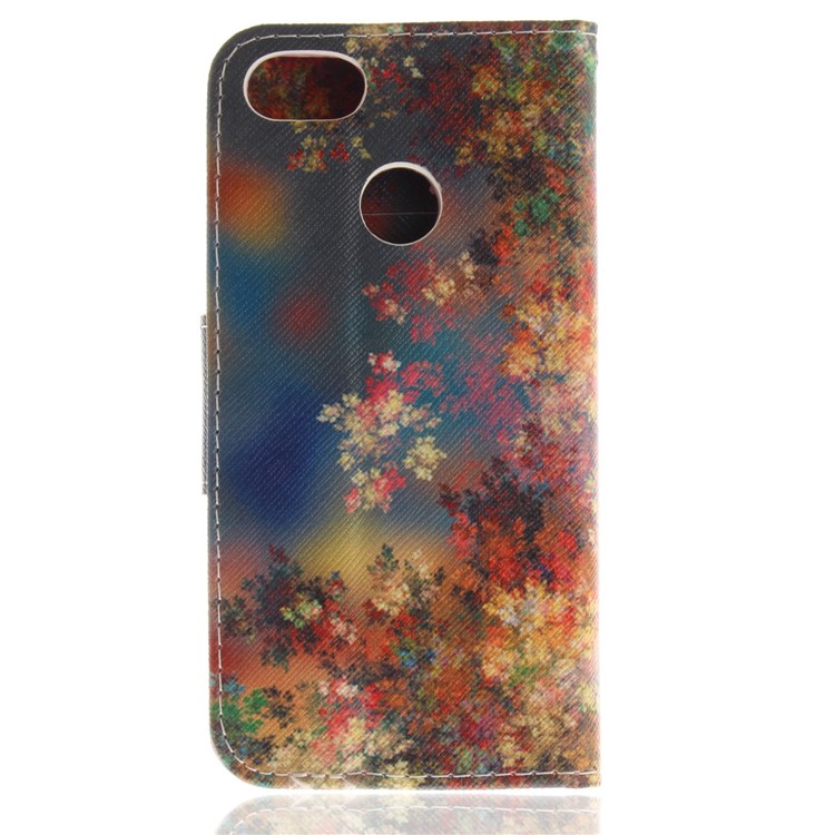 Pattern Printing Leather Card Holder Case for Huawei Y6 Pro (2017) / Enjoy 7 / P9 lite mini - Flowers Pattern-2
