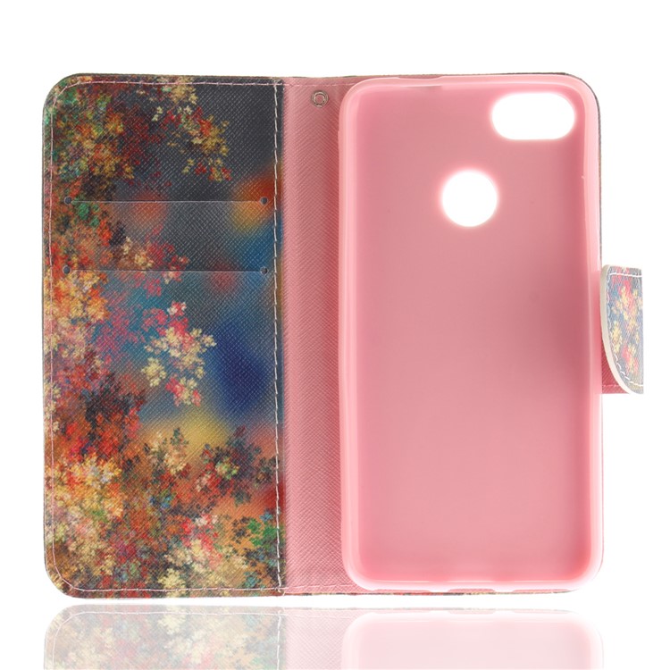 Pattern Printing Leather Card Holder Case for Huawei Y6 Pro (2017) / Enjoy 7 / P9 lite mini - Flowers Pattern-8