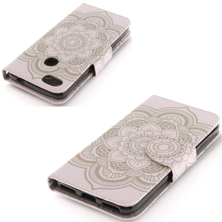 Pattern Printing Leather Stand Case with Card Slots for Huawei Y6 Pro (2017) / Enjoy 7 / P9 lite mini - Mandala Flowers-4