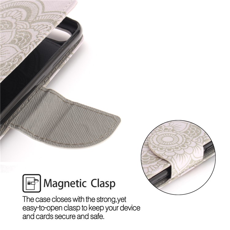 Pattern Printing Leather Stand Case with Card Slots for Huawei Y6 Pro (2017) / Enjoy 7 / P9 lite mini - Mandala Flowers-6