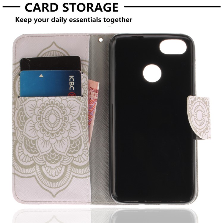 Pattern Printing Leather Stand Case with Card Slots for Huawei Y6 Pro (2017) / Enjoy 7 / P9 lite mini - Mandala Flowers-7