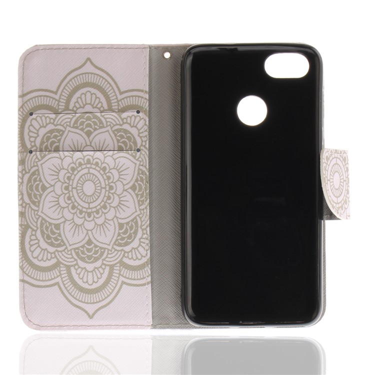 Pattern Printing Leather Stand Case with Card Slots for Huawei Y6 Pro (2017) / Enjoy 7 / P9 lite mini - Mandala Flowers-8