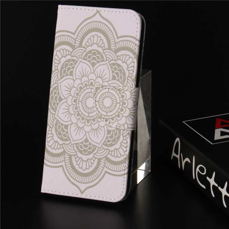 Pattern Printing Leather Stand Case with Card Slots for Huawei Y6 Pro (2017) / Enjoy 7 / P9 lite mini - Mandala Flowers-9