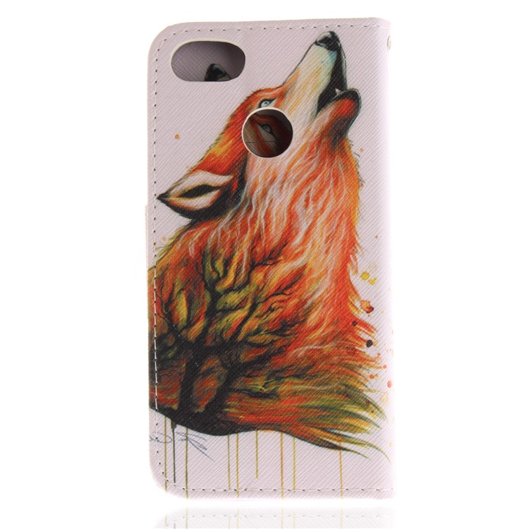 Pattern Printing Wallet Leather Stand Case for Huawei Y6 Pro (2017) / Enjoy 7 / P9 lite mini - Wolf Pattern-2