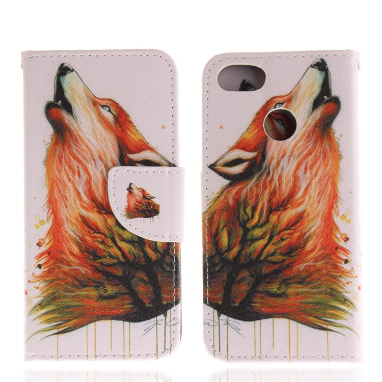 Pattern Printing Wallet Leather Stand Case for Huawei Y6 Pro (2017) / Enjoy 7 / P9 lite mini - Wolf Pattern-3
