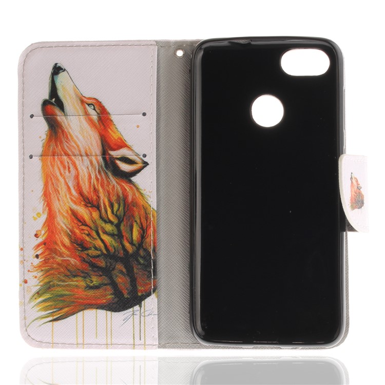 Pattern Printing Wallet Leather Stand Case for Huawei Y6 Pro (2017) / Enjoy 7 / P9 lite mini - Wolf Pattern-8