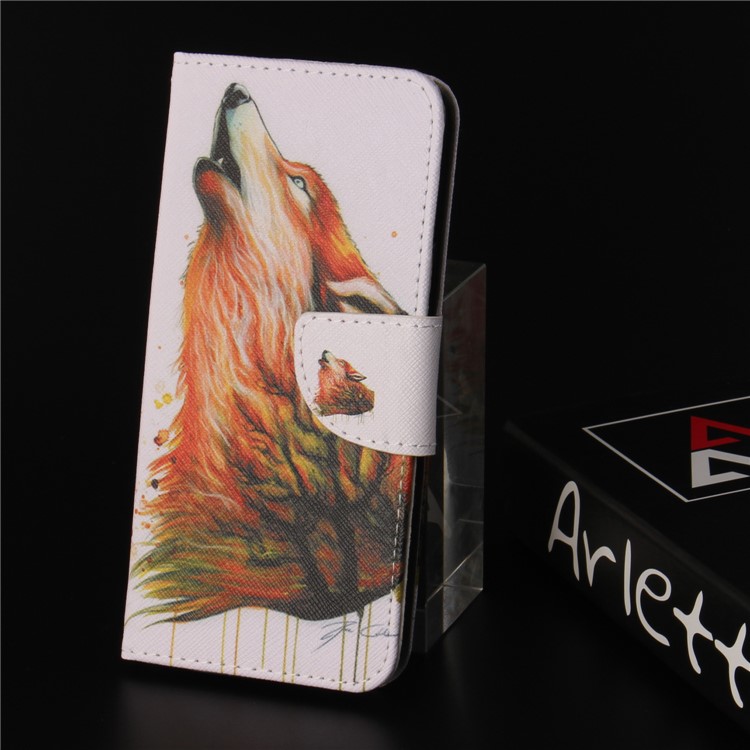 Pattern Printing Wallet Leather Stand Case for Huawei Y6 Pro (2017) / Enjoy 7 / P9 lite mini - Wolf Pattern-9