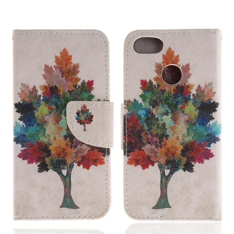 Pattern Printing Wallet Leather Stand Cover for Huawei Y6 Pro (2017) / Enjoy 7 / P9 lite mini - Colorzied Tree-3
