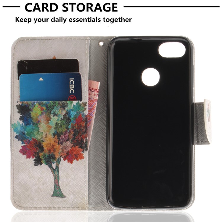 Pattern Printing Wallet Leather Stand Cover for Huawei Y6 Pro (2017) / Enjoy 7 / P9 lite mini - Colorzied Tree-7