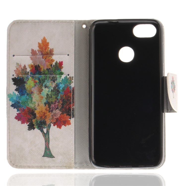 Pattern Printing Wallet Leather Stand Cover for Huawei Y6 Pro (2017) / Enjoy 7 / P9 lite mini - Colorzied Tree-8