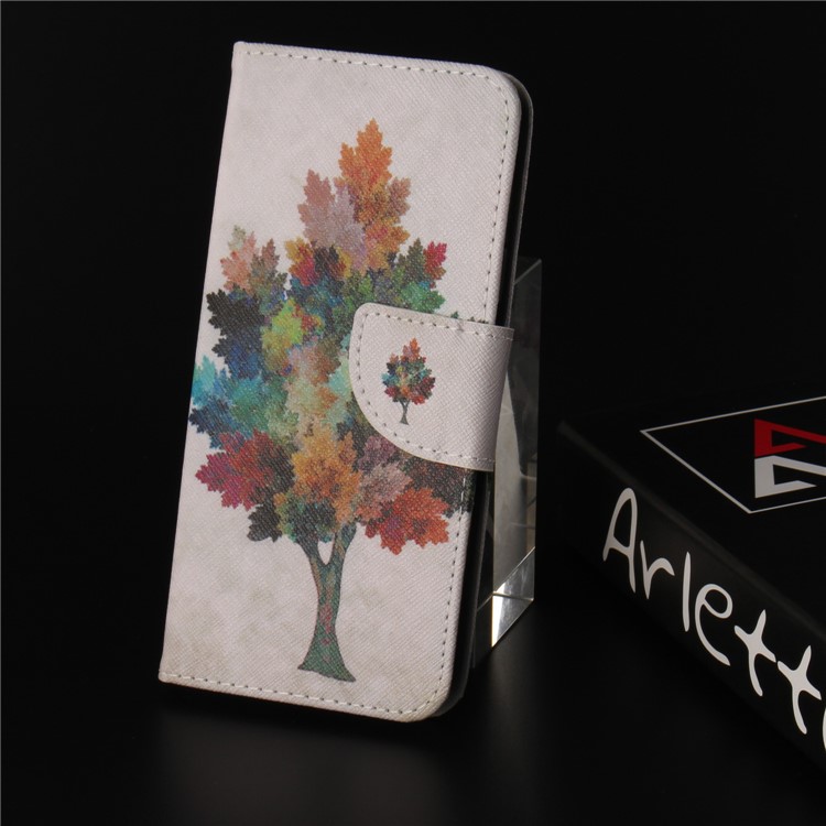 Pattern Printing Wallet Leather Stand Cover for Huawei Y6 Pro (2017) / Enjoy 7 / P9 lite mini - Colorzied Tree-9