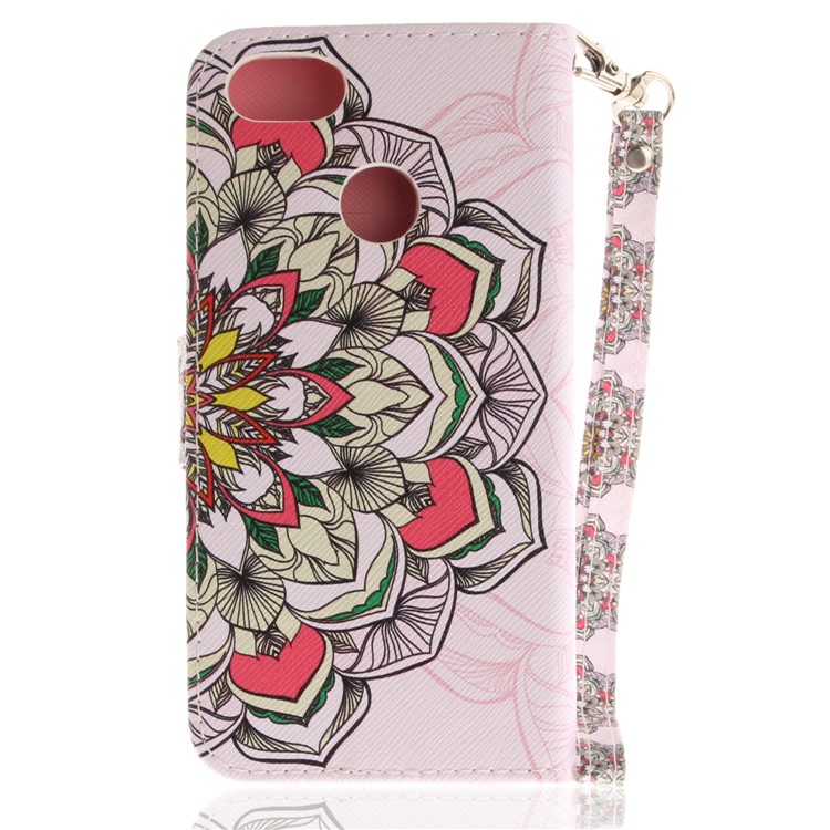 Patterned Leather Wallet Cover for Huawei Y6 Pro (2017) / Enjoy 7 / P9 lite mini - Beautiful Flowers-2