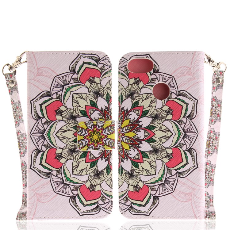 Patterned Leather Wallet Cover for Huawei Y6 Pro (2017) / Enjoy 7 / P9 lite mini - Beautiful Flowers-3