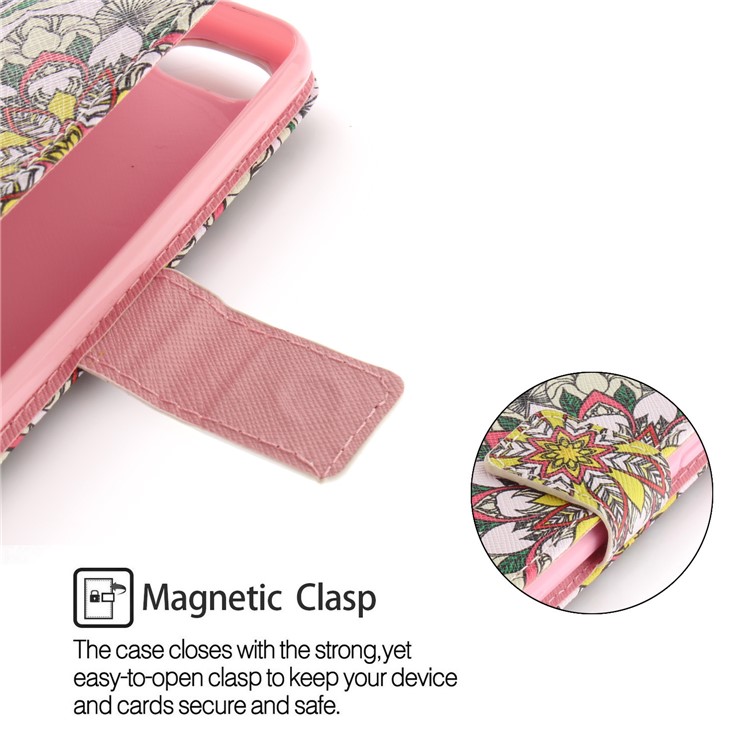 Patterned Leather Wallet Cover for Huawei Y6 Pro (2017) / Enjoy 7 / P9 lite mini - Beautiful Flowers-6