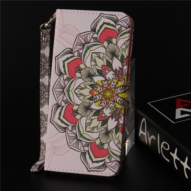 Patterned Leather Wallet Cover for Huawei Y6 Pro (2017) / Enjoy 7 / P9 lite mini - Beautiful Flowers-9