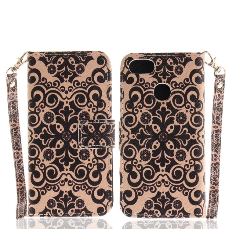 Patterned Wallet Leather Stand Cover for Huawei Y6 Pro (2017) / Enjoy 7 / P9 lite mini - Symmetrical Pattern-3