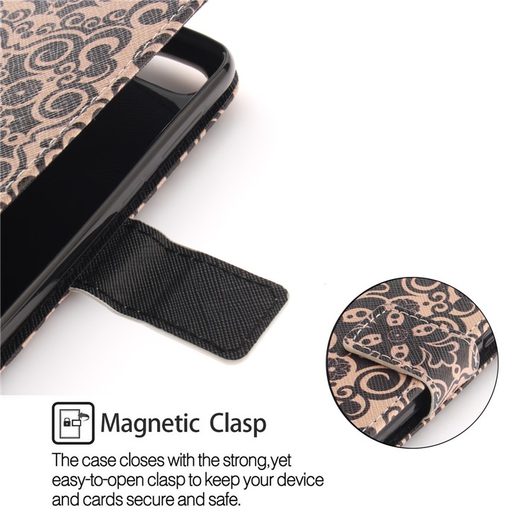 Patterned Wallet Leather Stand Cover for Huawei Y6 Pro (2017) / Enjoy 7 / P9 lite mini - Symmetrical Pattern-6