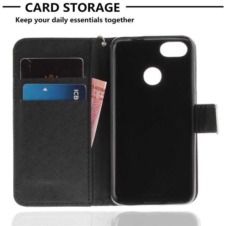 Patterned Wallet Leather Stand Cover for Huawei Y6 Pro (2017) / Enjoy 7 / P9 lite mini - Symmetrical Pattern-7