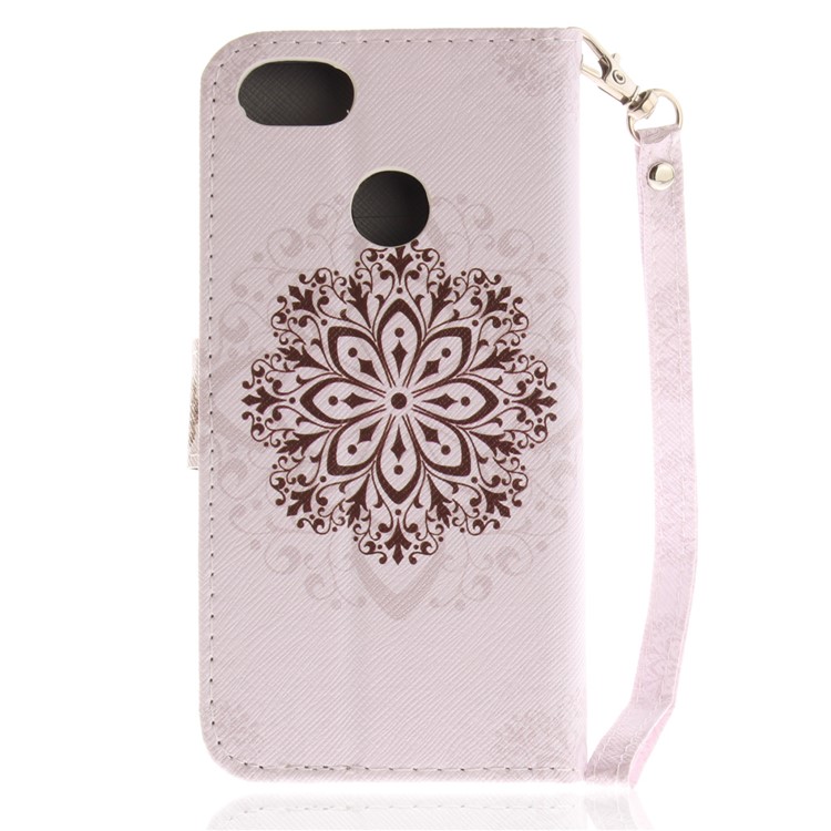 Patterned Magnetic Leather Stand Case for Huawei Y6 Pro (2017) / Enjoy 7 / P9 lite mini - Stencil Pattern-2