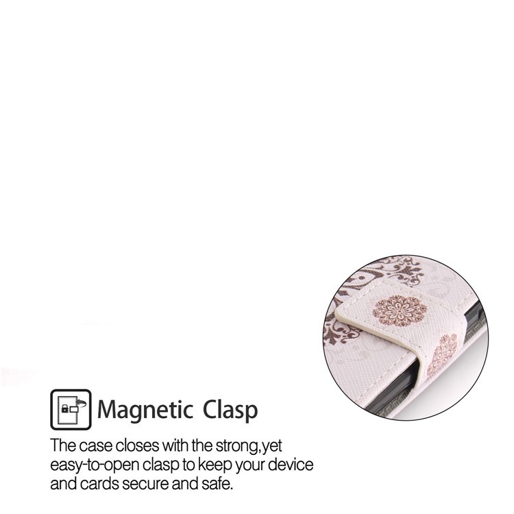Patterned Magnetic Leather Stand Case for Huawei Y6 Pro (2017) / Enjoy 7 / P9 lite mini - Stencil Pattern-6