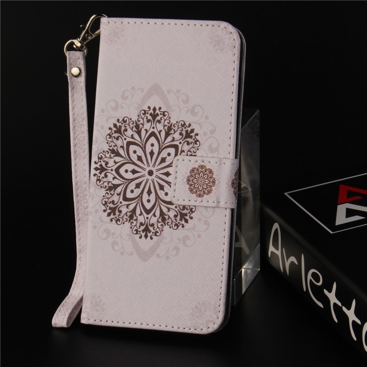 Patterned Magnetic Leather Stand Case for Huawei Y6 Pro (2017) / Enjoy 7 / P9 lite mini - Stencil Pattern-9