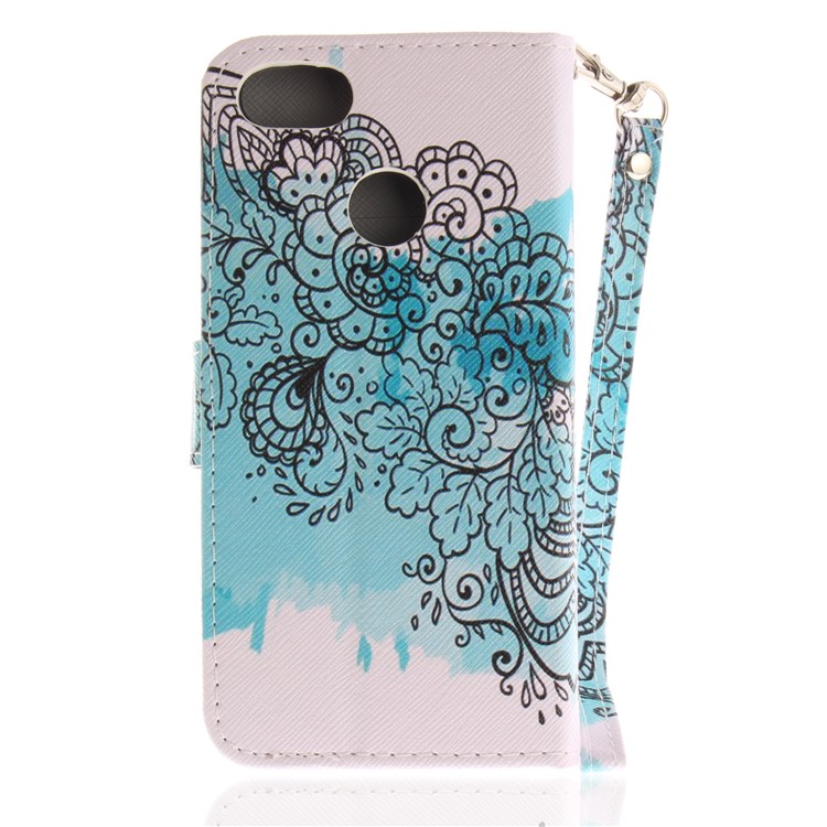 Patterned Magnetic Leather Stand Cover for Huawei Y6 Pro (2017) / Enjoy 7 / P9 lite mini - Flowers Pattern-2
