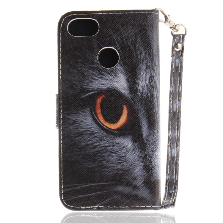 Printing Pattern Magnetic Stand Leather Wallet Cell Phone Case with Strap for Huawei P9 lite mini/Y6 Pro (2017)/Enjoy 7 - Eyes-2
